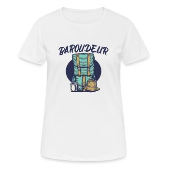 Backpacker und Backpacker Abenteuer Geschenke T-Shirt - Frauen T-Shirt atmungsaktiv - Weiß - Vorne - AI Model Female 172 dark (172cm)