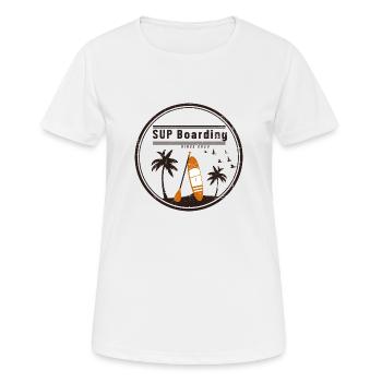 Stand up Paddling | SUP | stand up paddle - Frauen T-Shirt atmungsaktiv - Weiß - Vorne - AI Model Female 172 dark (172cm)