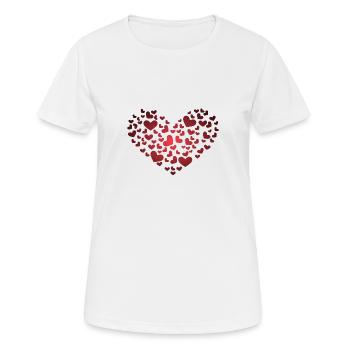 Coeur de cœur - T-shirt respirant Femme - blanc - Devant - AI Model Female 172 dark (172cm)