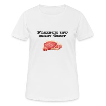 Fleisch ist mein Obst Steak - Frauen T-Shirt atmungsaktiv - Weiß - Vorne - AI Model Female 172 dark (172cm)