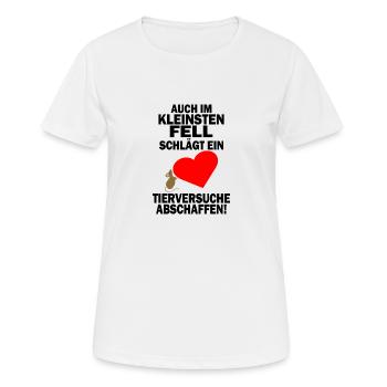 Tierversuche Abschaffen Tierschutz Umweltschutz - Frauen T-Shirt atmungsaktiv - Weiß - Vorne - AI Model Female 172 dark (172cm)