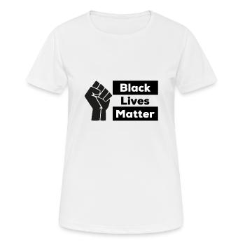 T shirt Black Lives Matter main gauche - T-shirt respirant Femme - blanc - Devant - AI Model Female 172 dark (172cm)