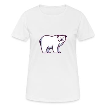 Ours polaire - T-shirt respirant Femme - blanc - Devant - AI Model Female 172 dark (172cm)