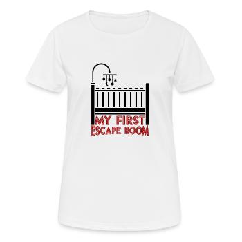 Ma première salle d'évasion - Noir - T-shirt respirant Femme - blanc - Devant - AI Model Female 172 dark (172cm)