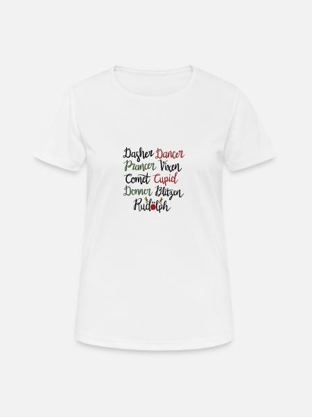 reindeer names - Frauen T-Shirt atmungsaktiv - Weiß