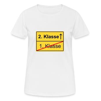 Ortsschild 1 Klasse 2 Klasse Schild Schule - Frauen T-Shirt atmungsaktiv - Weiß - Vorne - AI Model Female 172 dark (172cm)