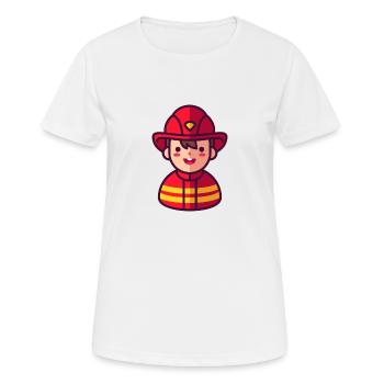 Feuerwehrmann - Frauen T-Shirt atmungsaktiv - Weiß - Vorne - AI Model Female 172 dark (172cm)