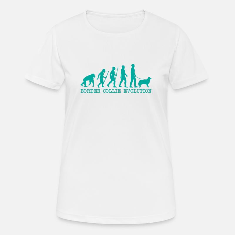 Border Collie evolution - Women's Breathable T-Shirt - white