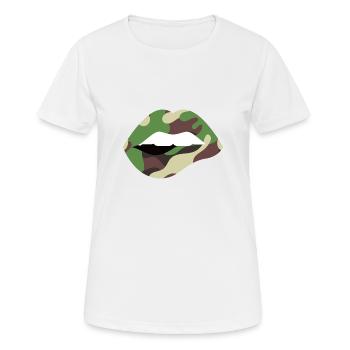 Lippen Bundeswehr Soldat Geschenk - Frauen T-Shirt atmungsaktiv - Weiß - Vorne - AI Model Female 172 dark (172cm)