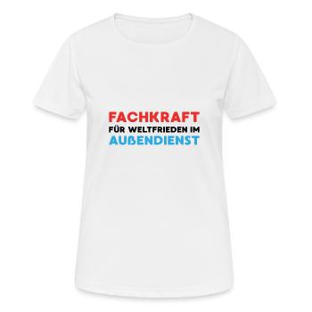 Spécialiste de la paix mondiale sur le terrain cadeau - T-shirt respirant Femme - blanc - Devant - AI Model Female 172 dark (172cm)