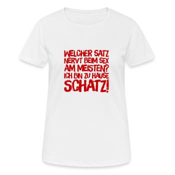 fremdgehen - Frauen T-Shirt atmungsaktiv - Weiß - Vorne - AI Model Female 172 dark (172cm)