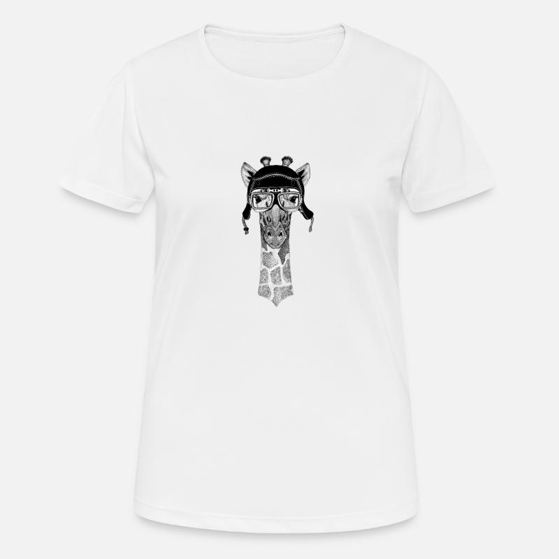 Giraffe Pilot - Women's Breathable T-Shirt - white