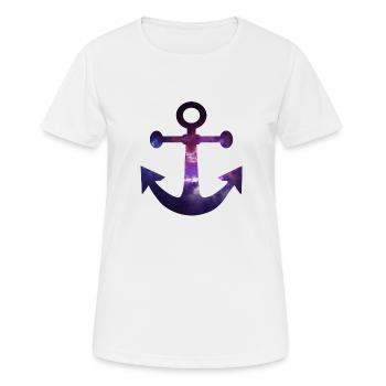 Anker - Frauen T-Shirt atmungsaktiv - Weiß - Vorne - AI Model Female 172 dark (172cm)