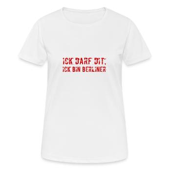 ick bin Berliner - Frauen T-Shirt atmungsaktiv - Weiß - Vorne - AI Model Female 172 dark (172cm)