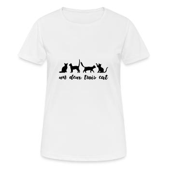 Un deux trois cat gift cat pets - Women's Breathable T-Shirt - white - Front - AI Model Female 172 dark (172cm)