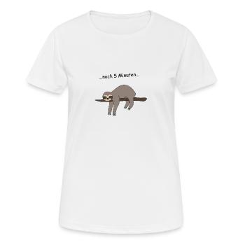 Faultier Schlafen Wecker - Frauen T-Shirt atmungsaktiv - Weiß - Vorne - AI Model Female 172 dark (172cm)