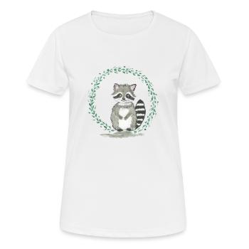 racoon - Women's Breathable T-Shirt - white - Front - AI Model Female 172 dark (172cm)