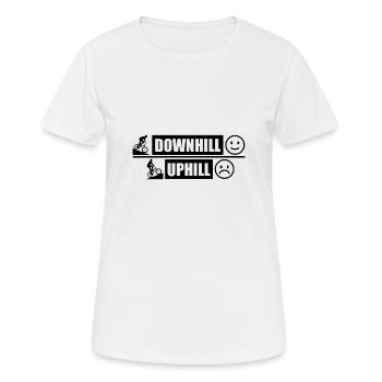 Downhill Uphill Bicycle Bike Gift Sport - Women's Breathable T-Shirt - white - Front - AI Model Female 172 dark (172cm)
