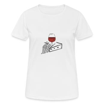 Käse Traube Wein - Frauen T-Shirt atmungsaktiv - Weiß - Vorne - AI Model Female 172 dark (172cm)