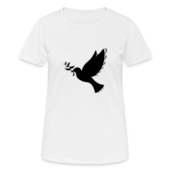Dove of Peace / Bird Logo - Women's Breathable T-Shirt - white - Front - AI Model Female 172 dark (172cm)