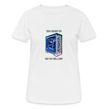 PC Master Race - LED Gaming PC - LED Fans - Frauen T-Shirt atmungsaktiv - Weiß - Vorne - AI Model Female 172 dark (172cm)