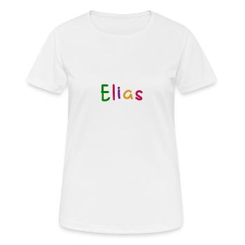 Elias prénom garçon nom couleur police de couleur - T-shirt respirant Femme - blanc - Devant - AI Model Female 172 dark (172cm)