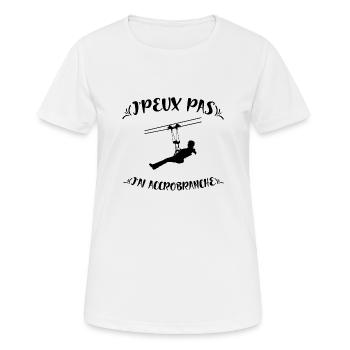 J'peux pas j'ai accrobranche - T-shirt respirant Femme - blanc - Devant - AI Model Female 172 dark (172cm)