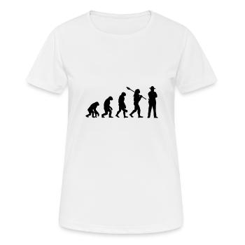 Evolution Sheriff Polizist Polizist - Frauen T-Shirt atmungsaktiv - Weiß - Vorne - AI Model Female 172 dark (172cm)