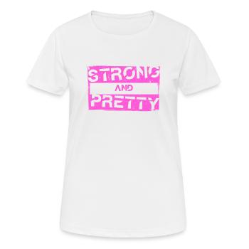 Forte et jolie séance d’entraînement gym strongman - T-shirt respirant Femme - blanc - Devant - AI Model Female 172 dark (172cm)