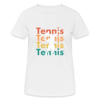 Tennis Shirt in Retro Vintage Stil - Geschenkidee - Frauen T-Shirt atmungsaktiv - Weiß - Vorne - AI Model Female 172 dark (172cm)