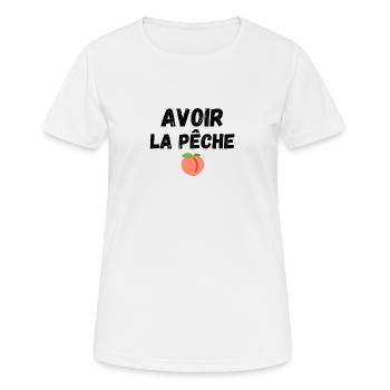 Avoir la pêche fruit motivation - T-shirt respirant Femme - blanc - Devant - AI Model Female 172 dark (172cm)
