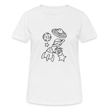 Conception de l'espace - T-shirt respirant Femme - blanc - Devant - AI Model Female 172 dark (172cm)
