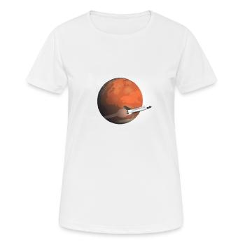 Mission Mars de la Flat Mars Society - T-shirt respirant Femme - blanc - Devant - AI Model Female 172 dark (172cm)