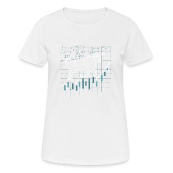 partager Bullish Stock trader cadeau gift - T-shirt respirant Femme - blanc - Devant - AI Model Female 172 dark (172cm)