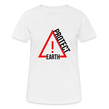 schützt den Planeten Erde - Frauen T-Shirt atmungsaktiv - Weiß - Vorne - AI Model Female 172 dark (172cm)