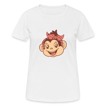 Mädchen Affe Popo Affe Pavianpopo Monkey Affen - Frauen T-Shirt atmungsaktiv - Weiß - Vorne - AI Model Female 172 dark (172cm)