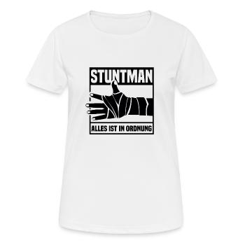 Stuntman Stunt Lustig Biker Mtb Motocross Fahrrad - Frauen T-Shirt atmungsaktiv - Weiß - Vorne - AI Model Female 172 dark (172cm)