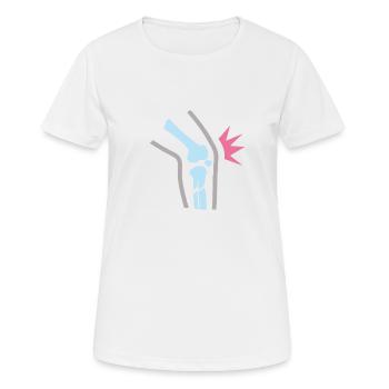 Douleur au genou - T-shirt respirant Femme - blanc - Devant - AI Model Female 172 dark (172cm)