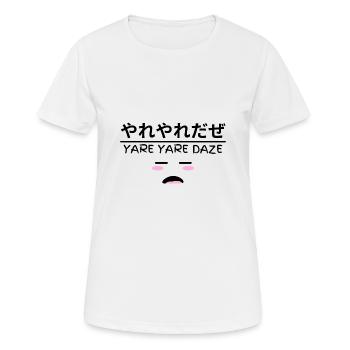YARE YARE DAZE Anime Manga Kanji Japanese - Women's Breathable T-Shirt - white - Front - AI Model Female 172 dark (172cm)