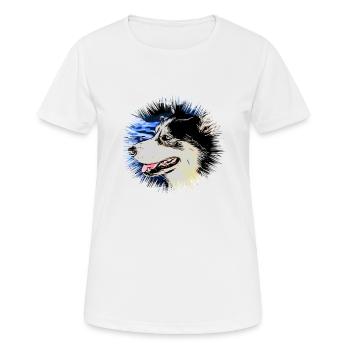 Husky - Frauen T-Shirt atmungsaktiv - Weiß - Vorne - AI Model Female 172 dark (172cm)