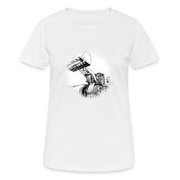 Chargeuse sur pneus - T-shirt respirant Femme - blanc - Devant - AI Model Female 172 dark (172cm)