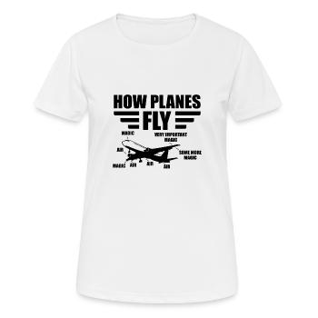 How planes fly pilot aviation gift airplane - Women's Breathable T-Shirt - white - Front - AI Model Female 172 dark (172cm)
