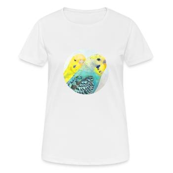 Wellensittiche - Frauen T-Shirt atmungsaktiv - Weiß - Vorne - AI Model Female 172 dark (172cm)