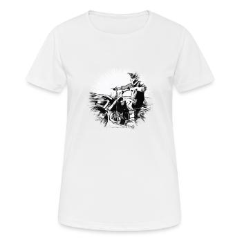 Cross moteur - T-shirt respirant Femme - blanc - Devant - AI Model Female 172 dark (172cm)