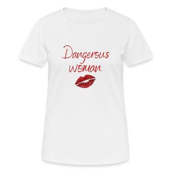 Gefährliche Frau - Frauen T-Shirt atmungsaktiv - Weiß - Vorne - AI Model Female 172 dark (172cm)