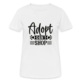 Shop Adopt Dont - Frauen T-Shirt atmungsaktiv - Weiß - Vorne - AI Model Female 172 dark (172cm)