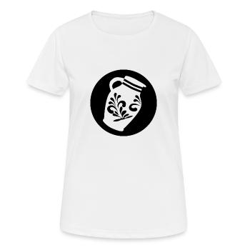 Apfelwein Äppelwoi Geschenk Hessisch Hessen - Frauen T-Shirt atmungsaktiv - Weiß - Vorne - AI Model Female 172 dark (172cm)