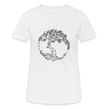 Eleganter Lebensbaum - Frauen T-Shirt atmungsaktiv - Weiß - Vorne - AI Model Female 172 dark (172cm)