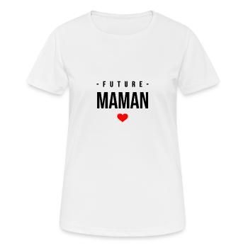 FUTURE MOM - Women's Breathable T-Shirt - white - Front - AI Model Female 172 dark (172cm)