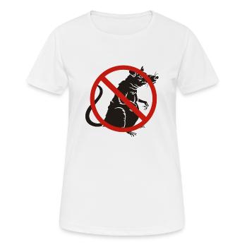 B No Rats Union Anti Rats - Frauen T-Shirt atmungsaktiv - Weiß - Vorne - AI Model Female 172 dark (172cm)
